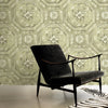 Nouveau Oxidized Metal Tile in Golden Unpasted Wallpaper