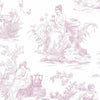 Lilac Women in the Garden Medium Sz Toile on Soft White Wallpaper