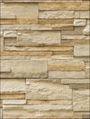 3D Shades of Beige and Terra Cotta Stacked Stone Unpasted Wallpaper