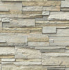 3D Shades of Beige and Grey Stacked Stone Unpasted Wallpaper