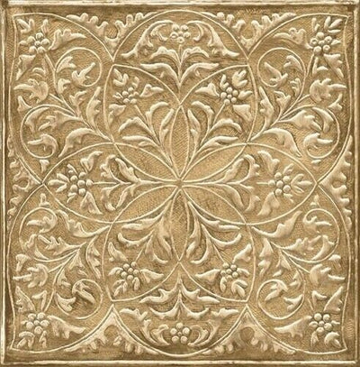 Villa Toscana Golden Wall or Ceiling Tiles on Unpasted Wallpaper