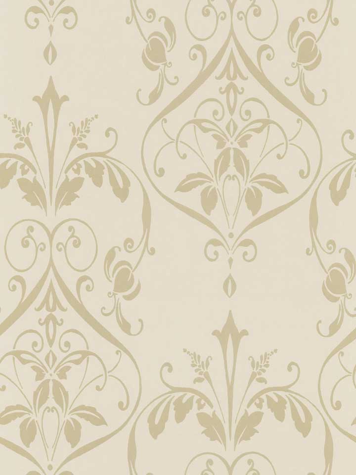 Beige on Beige Raised Nouveau Damask Wallpaper - all4wallswall-paper