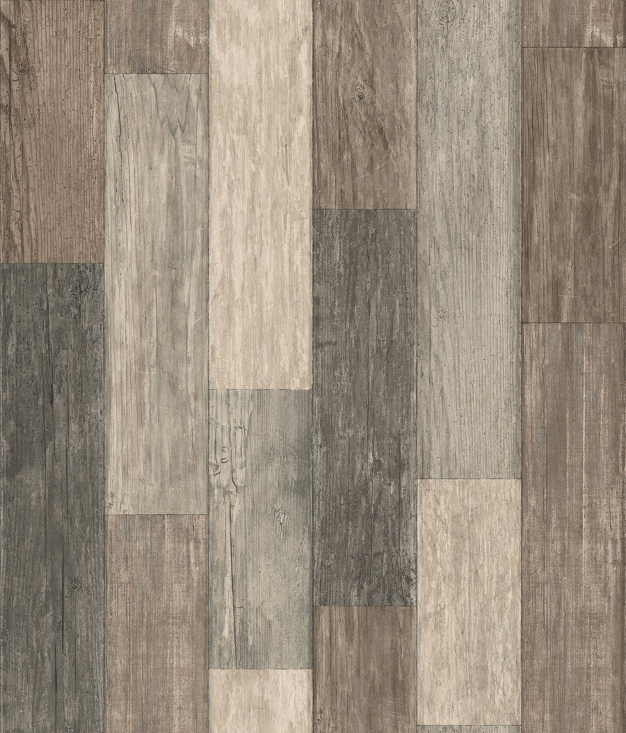 York Deep Rustic Living Pallet Board on Sure Strip Wallpaper