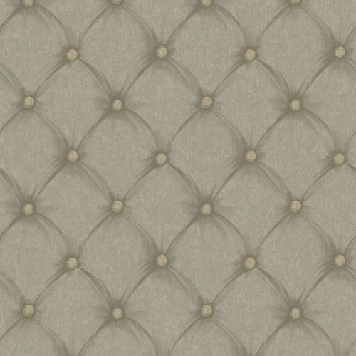 York Taupe Faux Button Tufted Unpasted Wallpaper - all4wallswall-paper