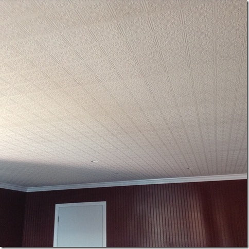 Small Ceiling Tile Raised White Textured Paintable Wallpaper - all4wallswall-paper