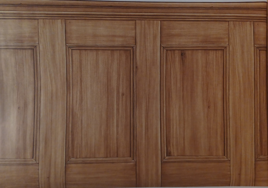 Brown Carmel Wood Wainscotting Unpasted 27" Wallpaper Border