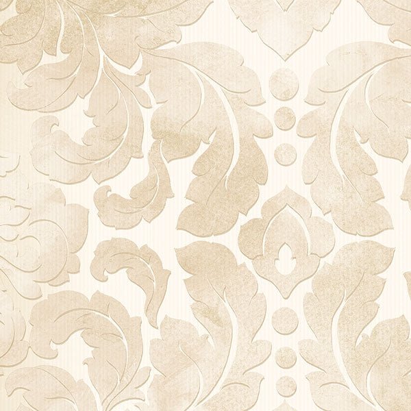 Light Beige & Cream Formal Damask Wallpaper - all4wallswall-paper