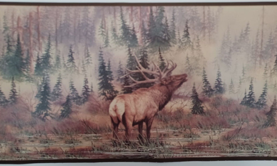 Elk in the Forest Wallpaper Border