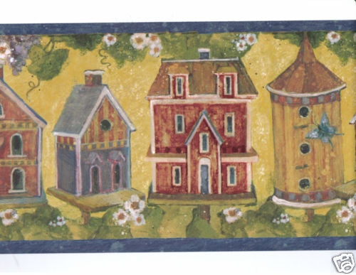 Susan Winget Birdhouse Wallpaper Border - all4wallswall-paper