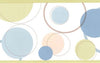 Green & Blue Color Retro Circles Wallpaper Border - all4wallswall-paper