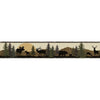 Moose, Bear, Elk, Deer Lodge Silhouettes on Sure Strip Wallpaper Border - all4wallswall-paper