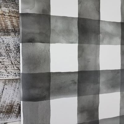 Magnolia Home Joanna Gaines Large Watercolor Black & White Check on Sure Strip Wallpaper - all4wallswall-paper