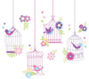 Chirping the Day Away Bird Cages Wall Pops Peel & Stick Appliques